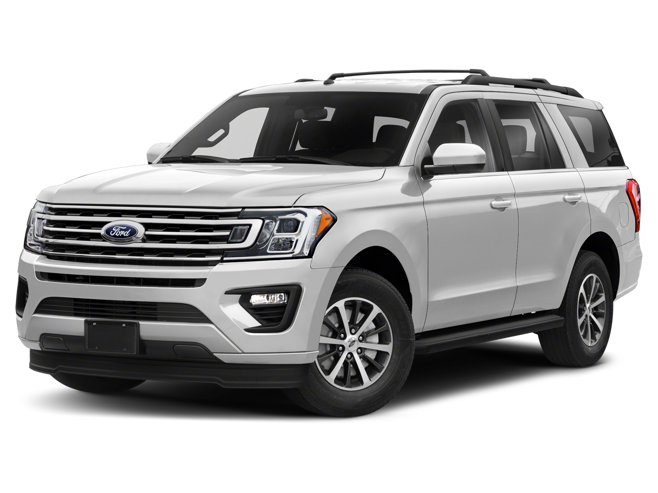 2021 Ford Expedition XLT in Star White Metallic Tri-Coat — front three-quarter view