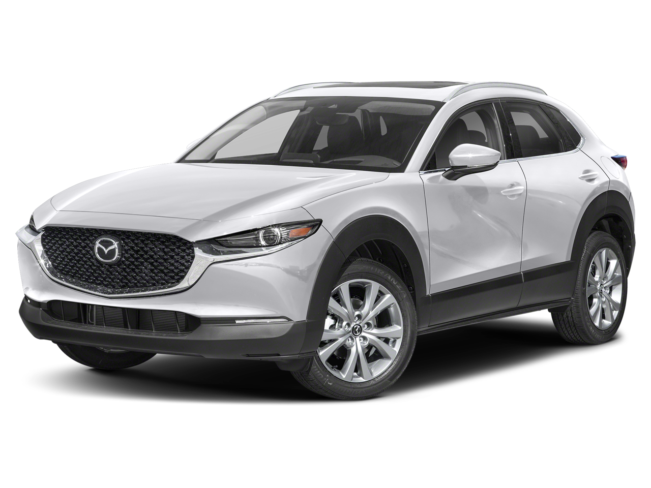 2022 Mazda Mazda CX-30 2.5 S Premium Package in Snowflake White Pearl Mica — front three-quarter view