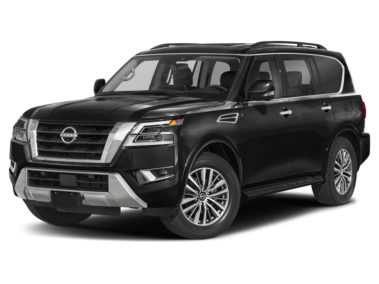 2024 Nissan Armada SL in Super Black — front three-quarter view
