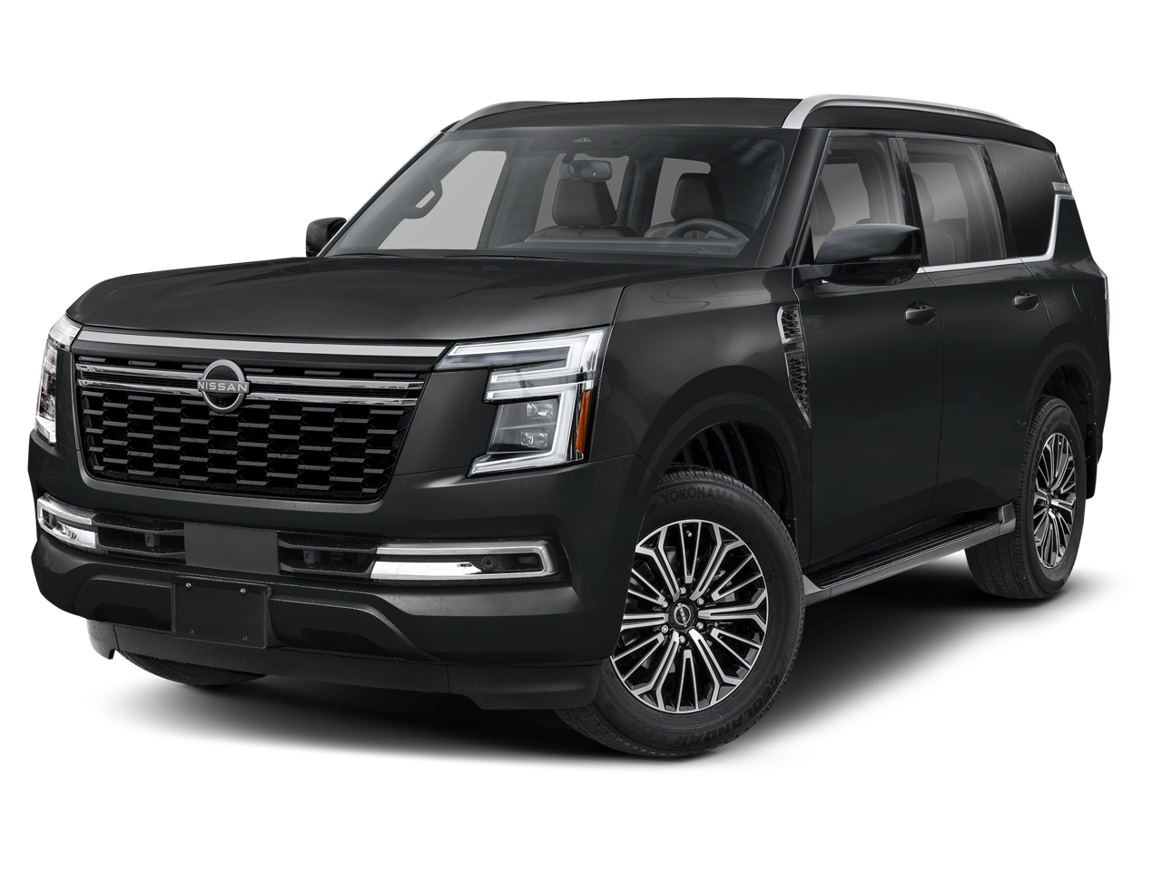 2025 Nissan Armada SL in Super Black — front three-quarter view