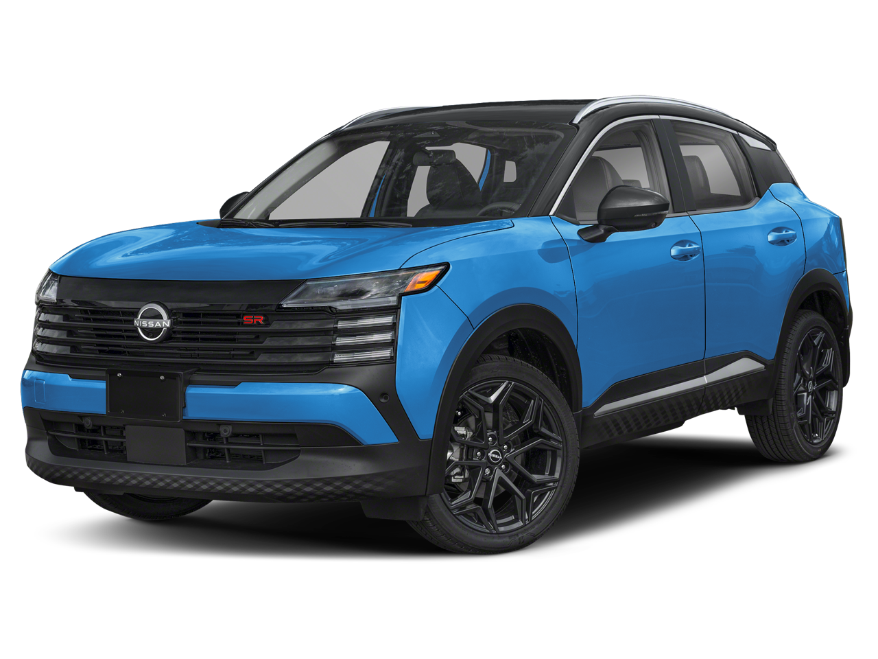 2025 Nissan Kicks SR in Arctic Ice Blue Metallic/Super Black — front three-quarter view