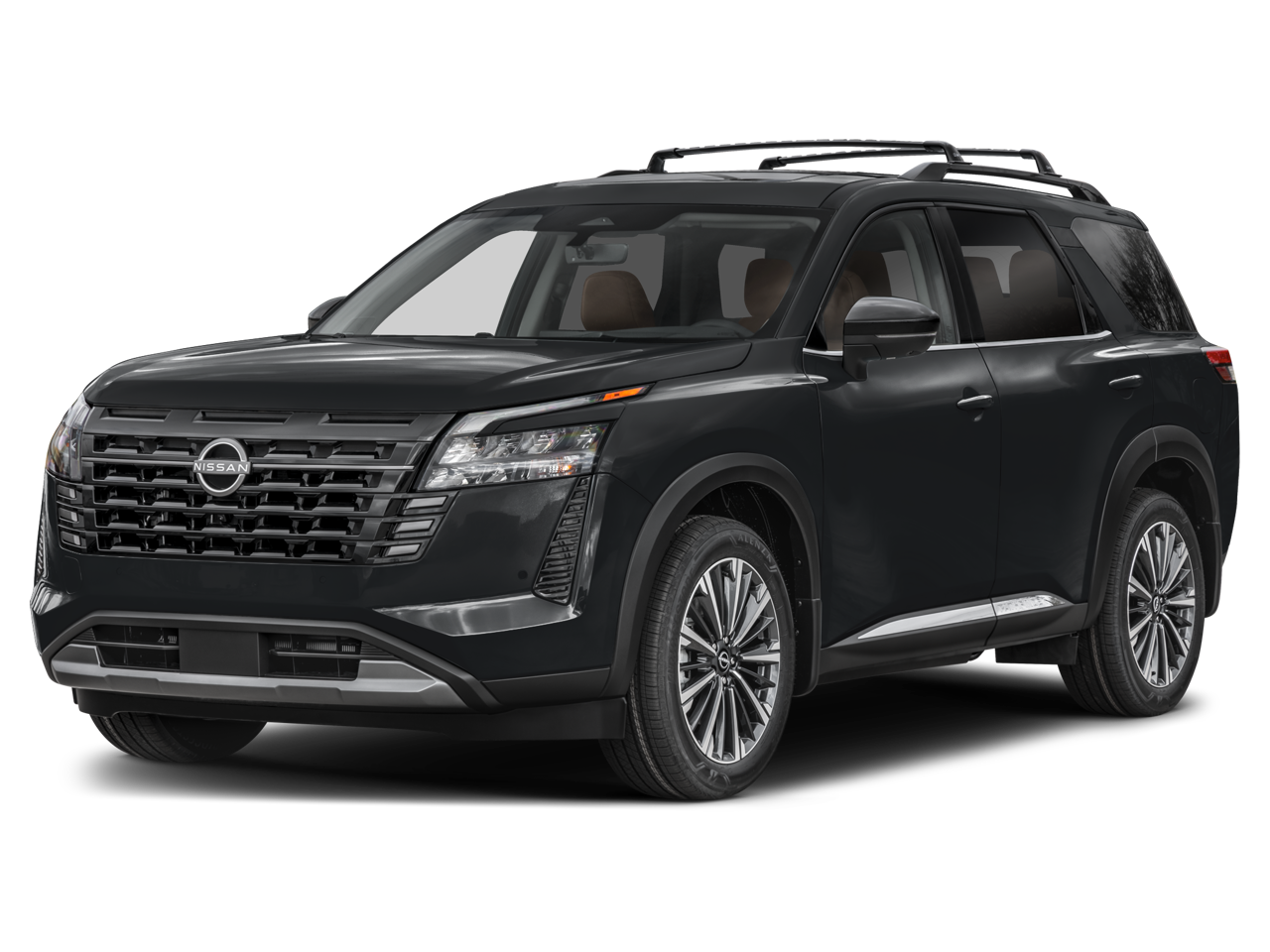 2026 Nissan Pathfinder Platinum in Everest Wh — front three-quarter view