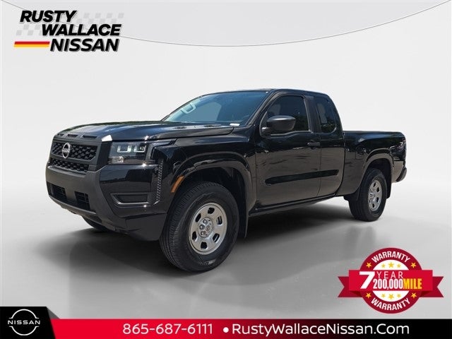2026 Nissan Frontier S in Super Black — front three-quarter view