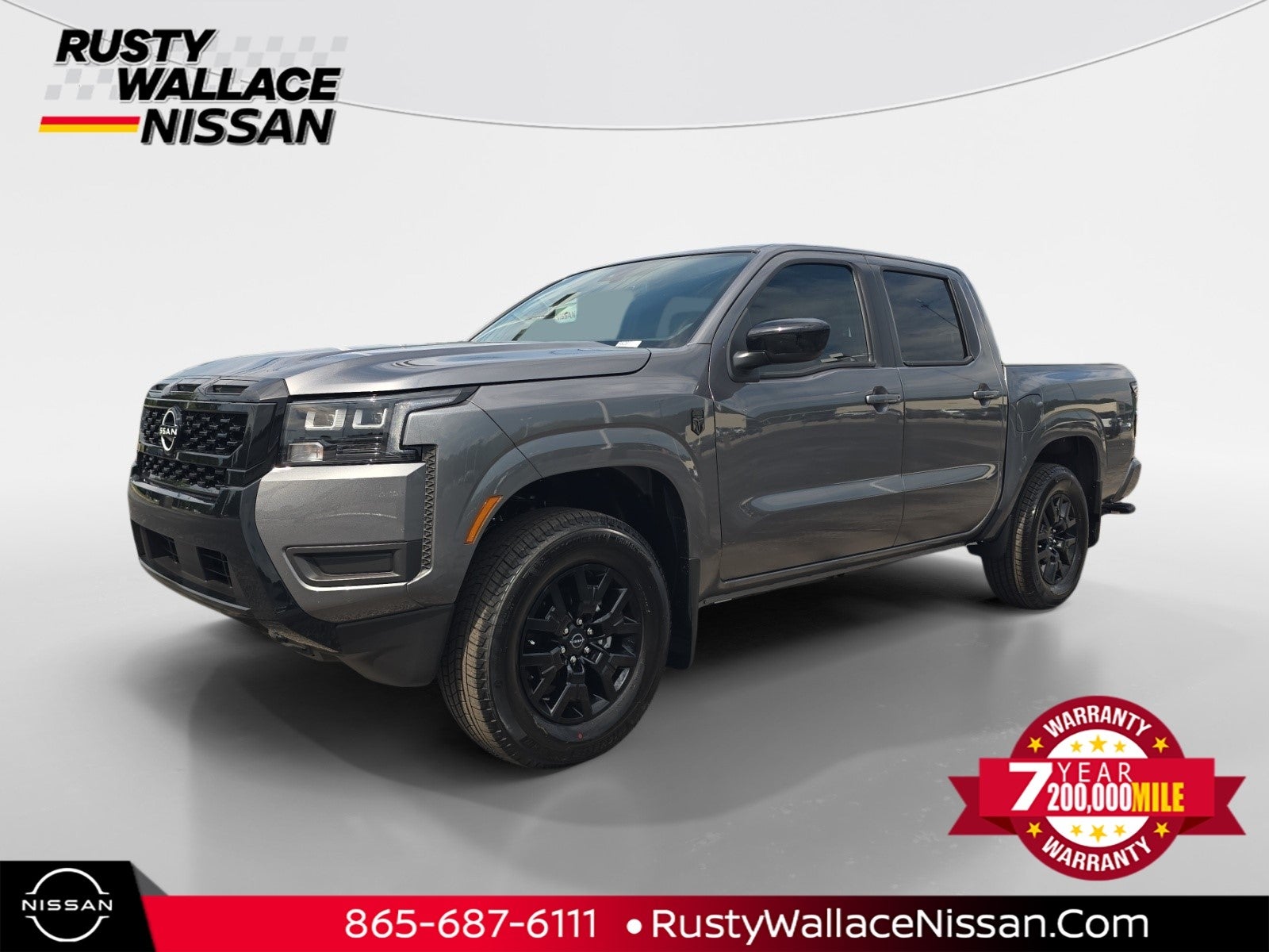 2026 Nissan Frontier SV in Gun Metallic — front three-quarter view