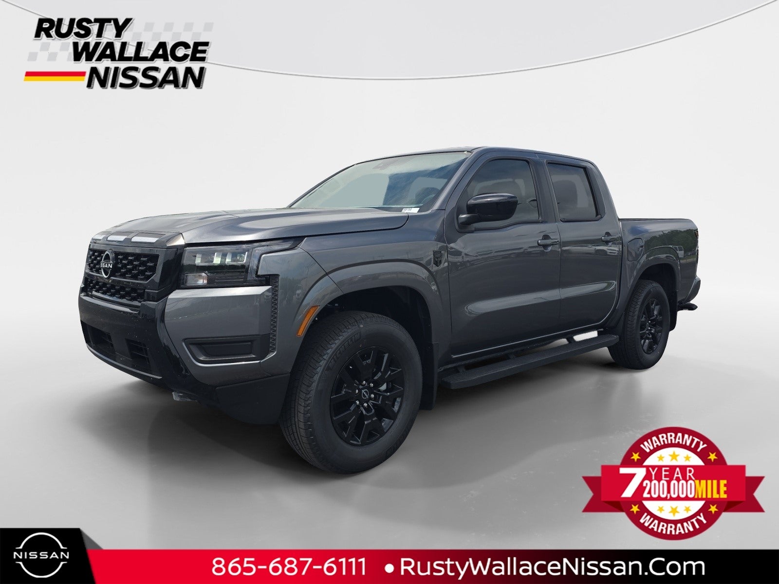2026 Nissan Frontier SV in Gun Metallic — front three-quarter view
