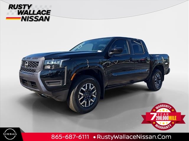 2026 Nissan Frontier SV in Super Black — front three-quarter view