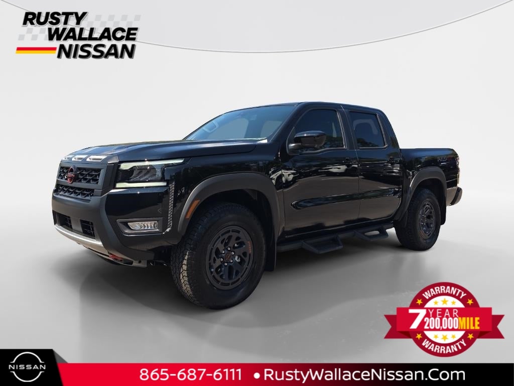 2026 Nissan Frontier PRO-4X in Super Black — front three-quarter view