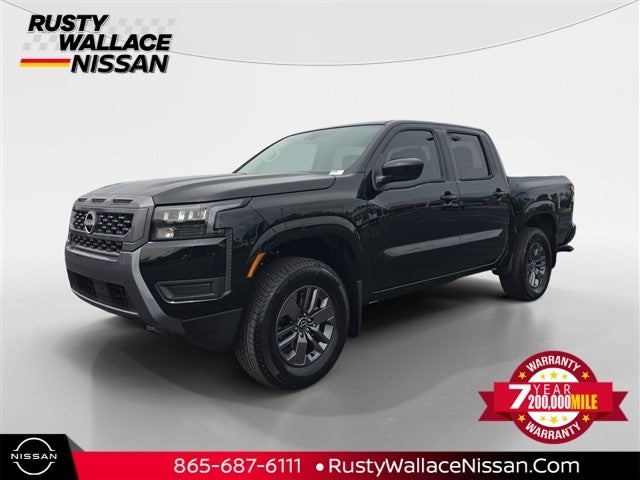 2026 Nissan Frontier SV in Super Black — front three-quarter view
