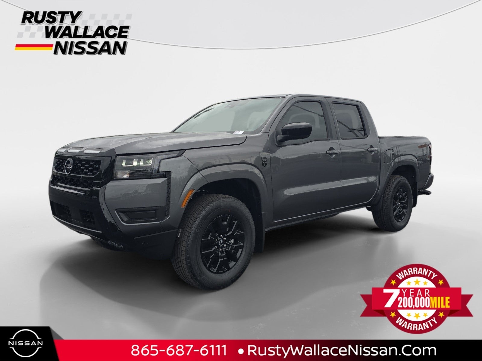 2026 Nissan Frontier SV in Gun Metallic — front three-quarter view