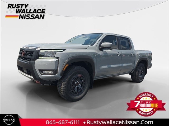 2026 Nissan Frontier PRO-4X w/R Package in Boulder Gray Pearl — front three-quarter view