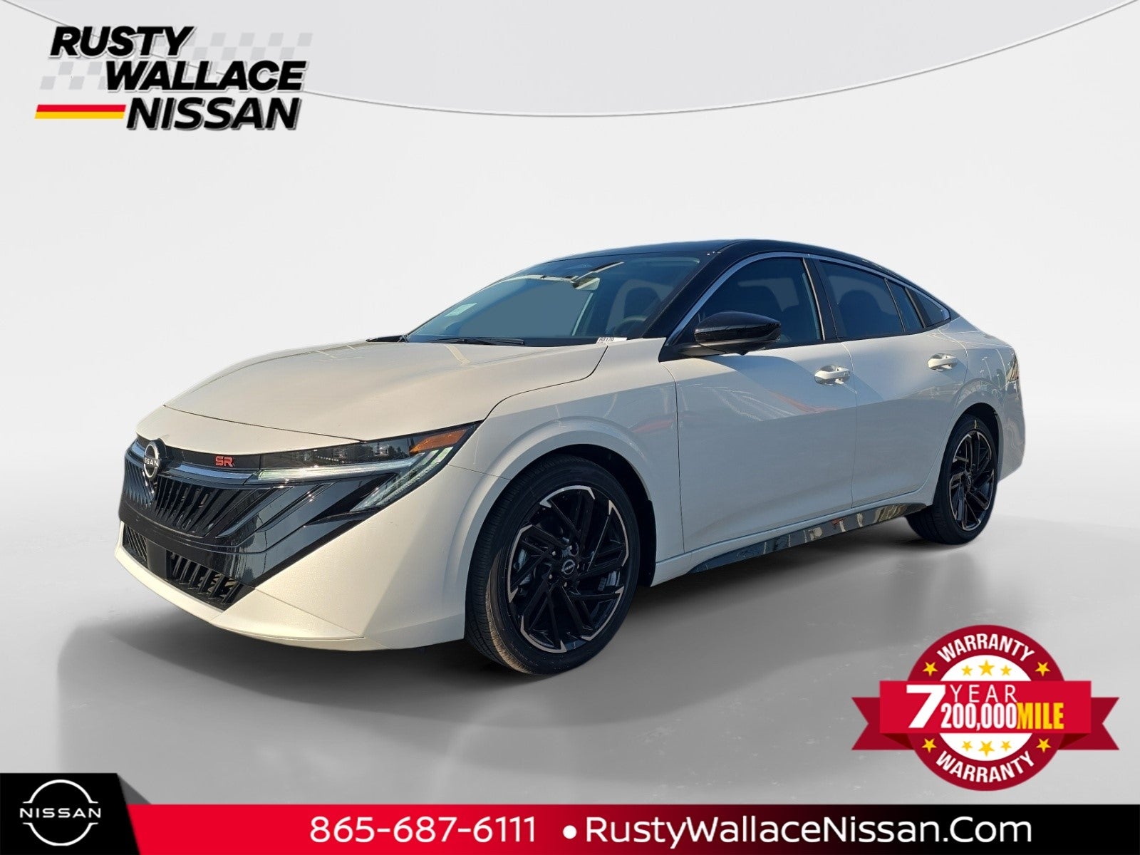 2026 Nissan Sentra SR in 2T Wht Blk — front three-quarter view