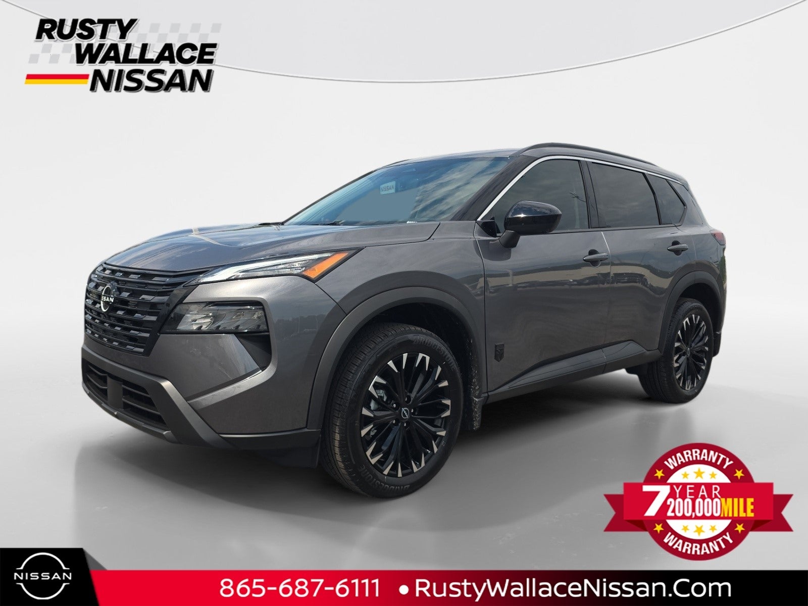 2026 Nissan Rogue Dark Armor in Gun Metallic — front three-quarter view