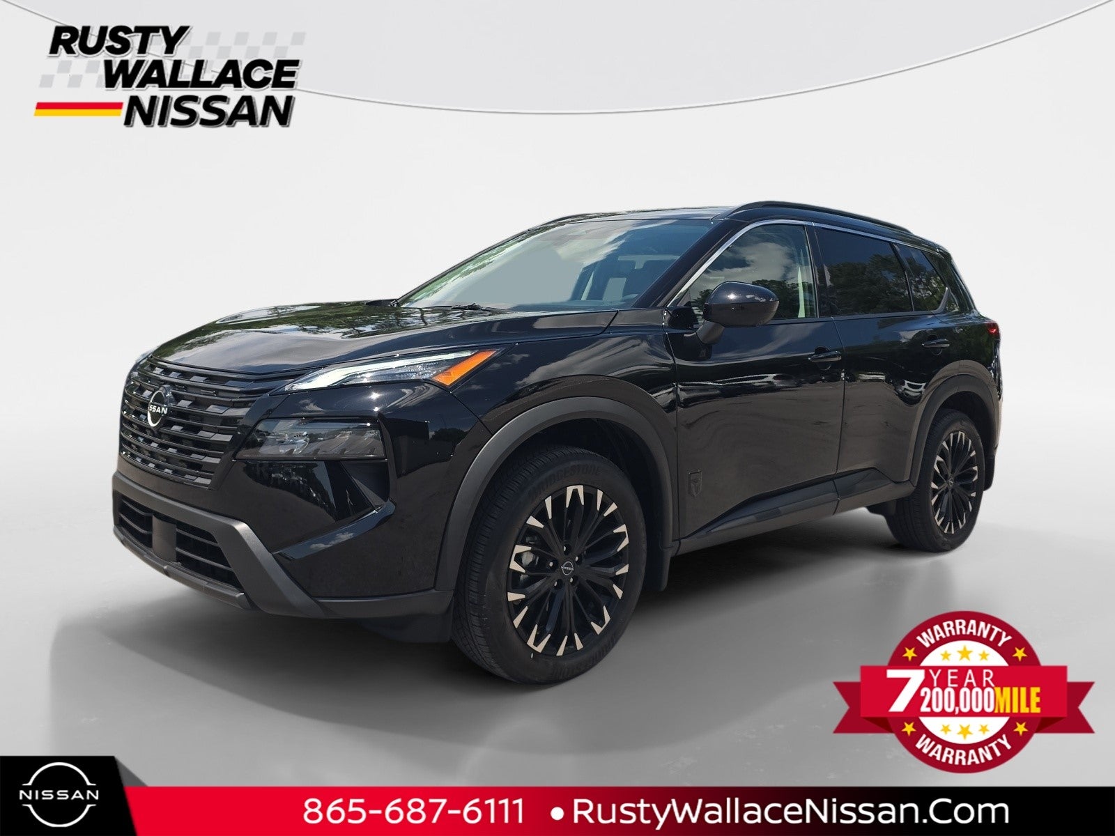 2026 Nissan Rogue Dark Armor in Super Black — front three-quarter view