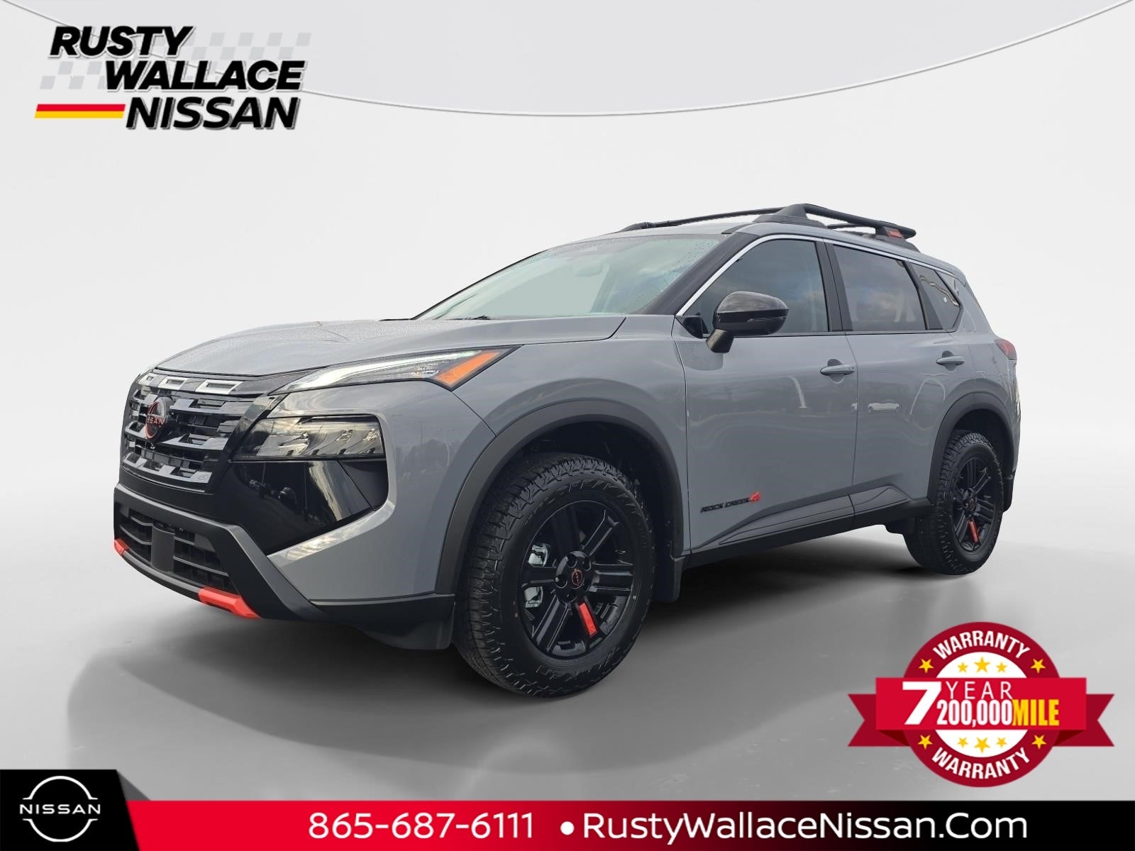 2026 Nissan Rogue Rock Creek in Boulder Gray Pearl — front three-quarter view
