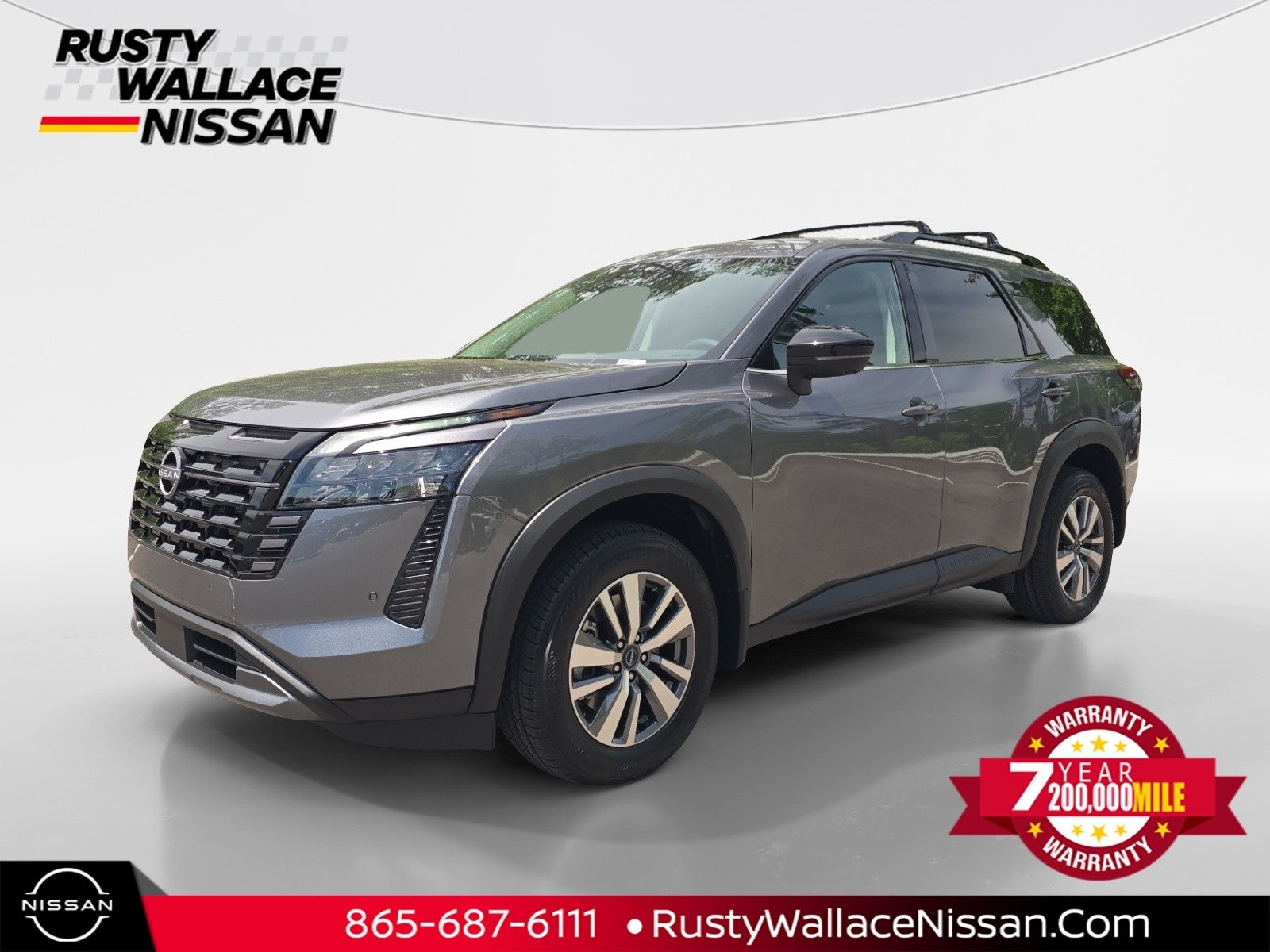 2026 Nissan Pathfinder SL in Gun Metallic — front three-quarter view