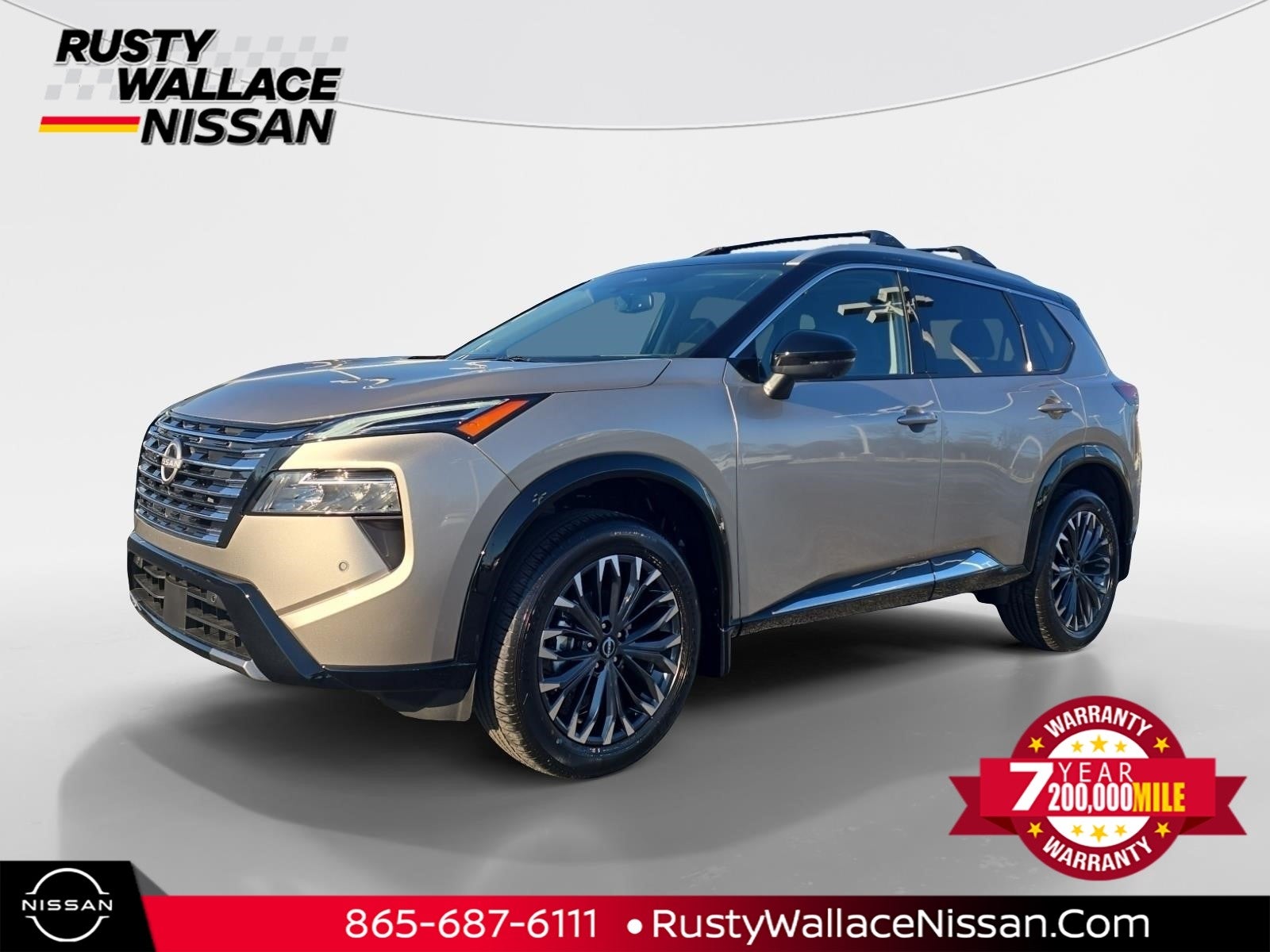 2026 Nissan Rogue Platinum in 2T Chpn Bl — front three-quarter view