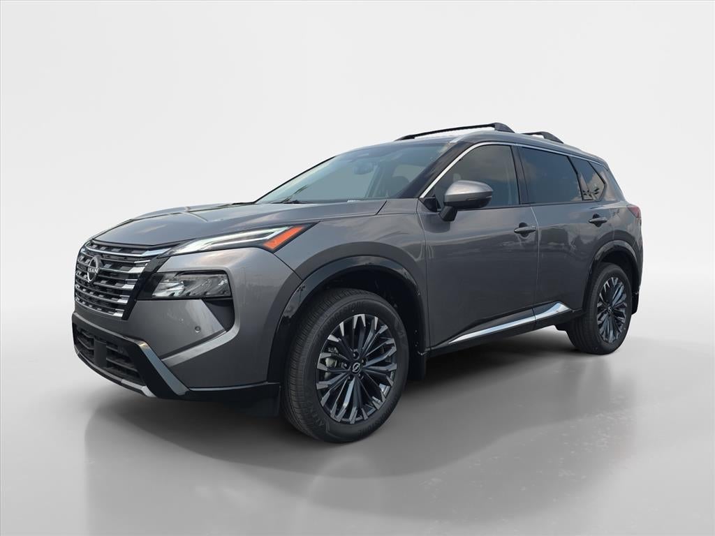 2026 Nissan Rogue Platinum in Gun Metallic — front three-quarter view